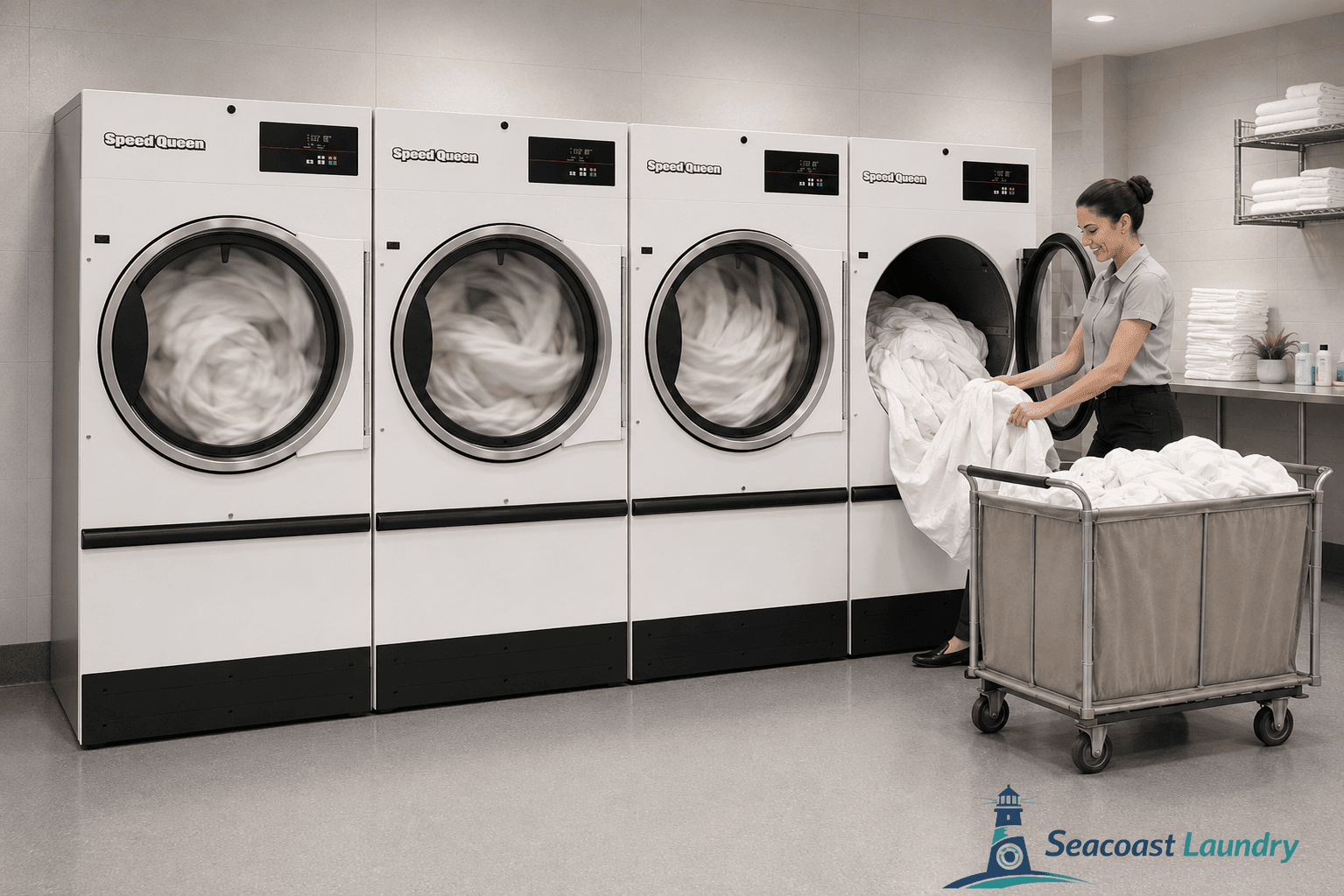 Speed Queen hotel OPL laundry equipment for Caribbean resorts