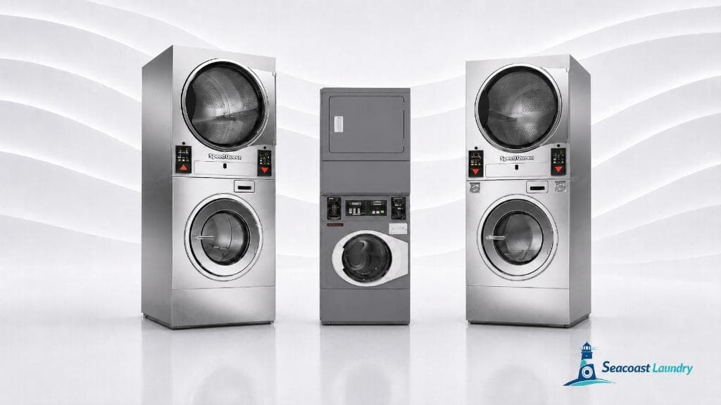 Speed Queen stack washer dryer units for Caribbean multifamily properties